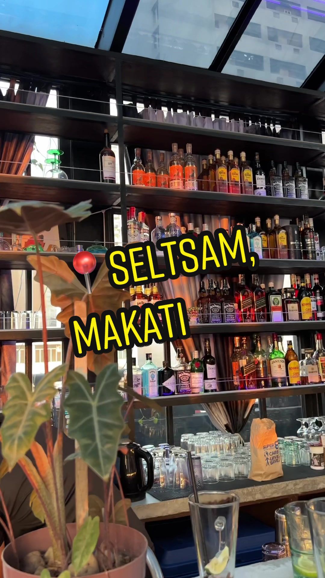 Seltsam bar area with shelves of cocktail spirits and bottles